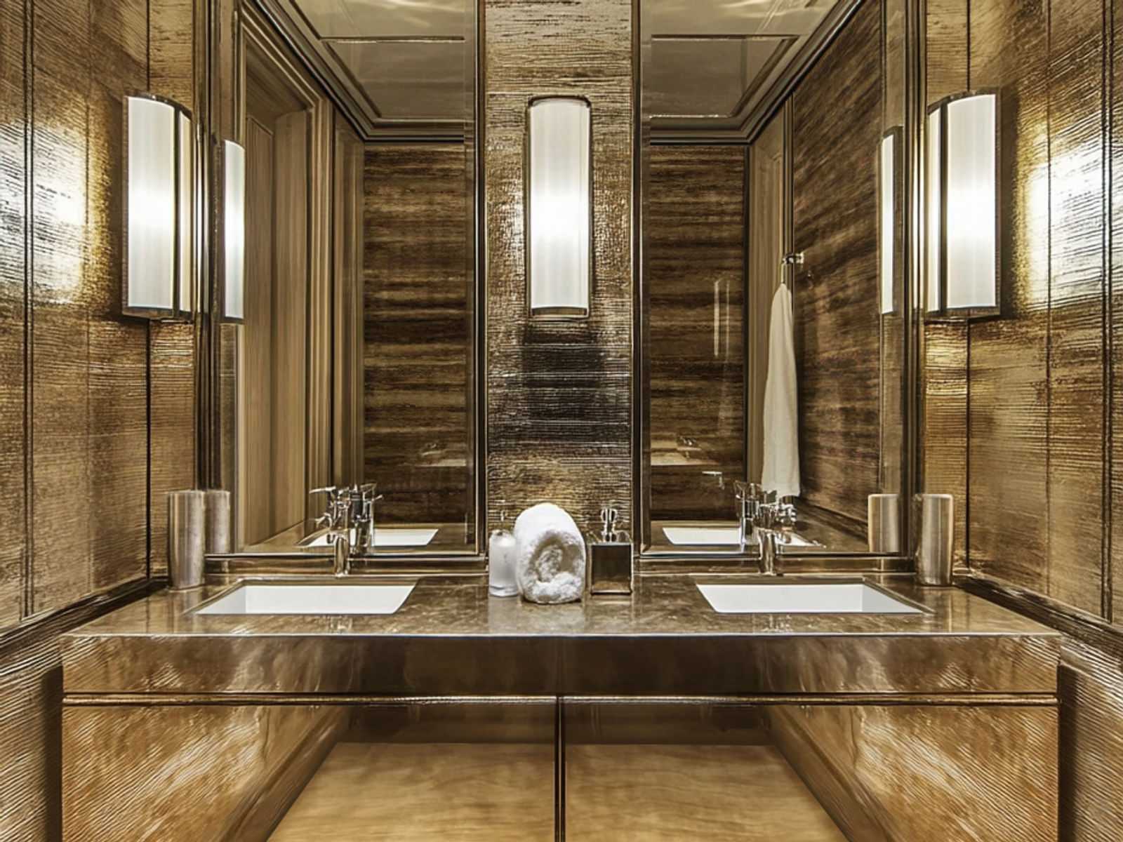 Salle de bain du Projet George V à Paris 8e, signée Romy Lesniowski